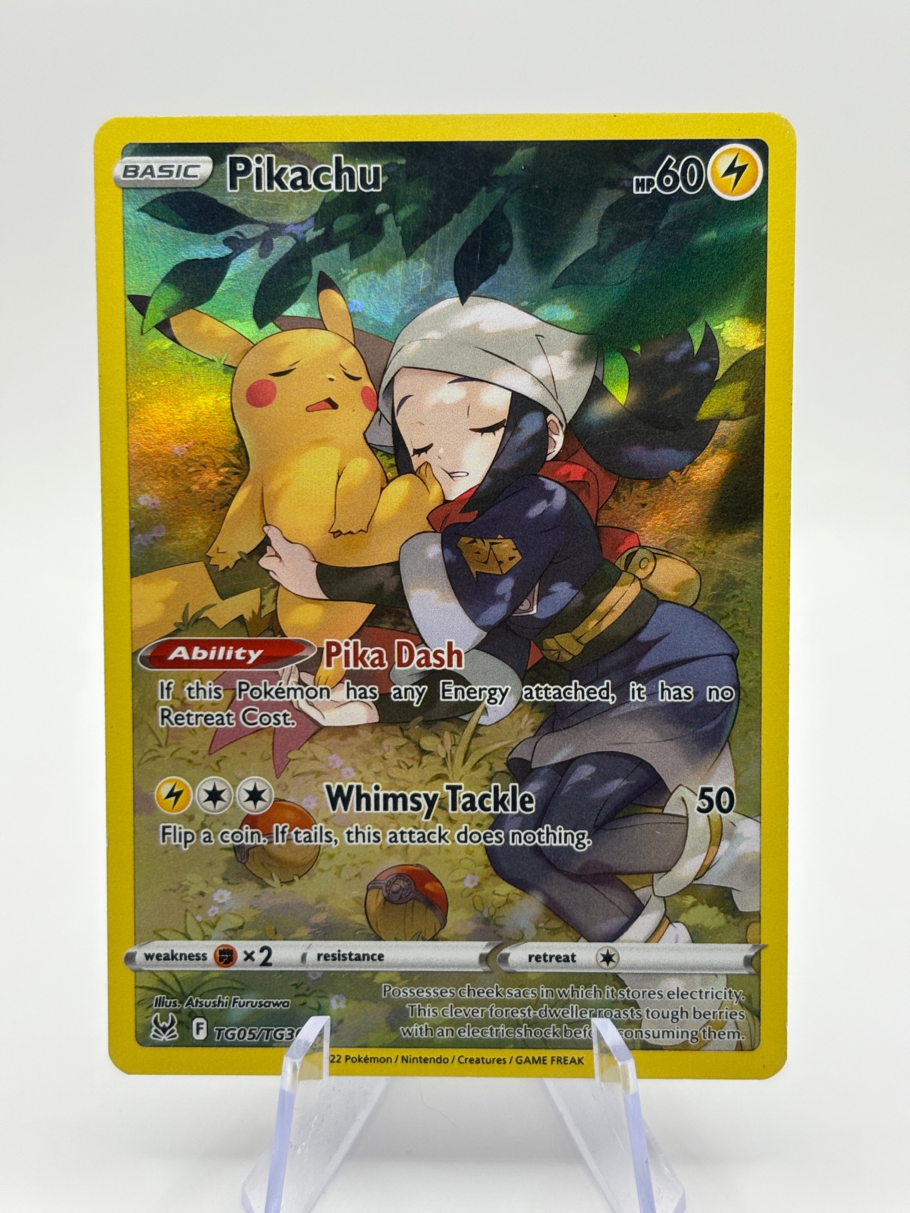 Pokemom TCG Lost Origin - Pikachu TG05/TG30 Full Art NM FRENLY BRICKS - Open 7 Days